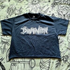 Dominion Indie Hardcore Dark Gray Cropped Band Tee